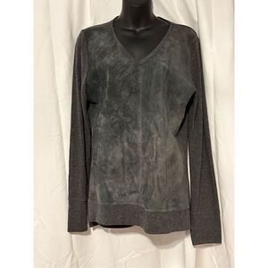 Nice women ERCU LONG SLEEVE GREY 100% Veritable LONG SLEEVE BLOUSE size large GO